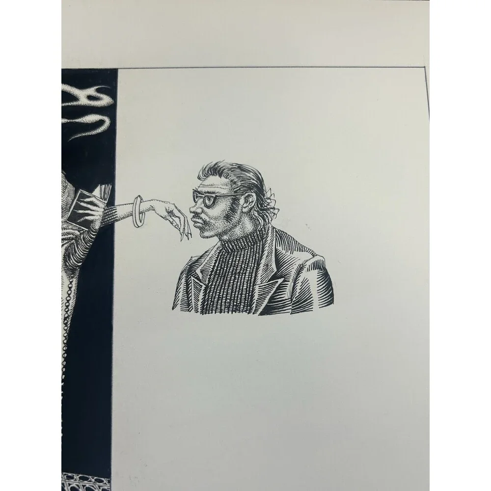 Original Alexander Valdman 2002 Signed Pen & Ink Drawing - Theatrical